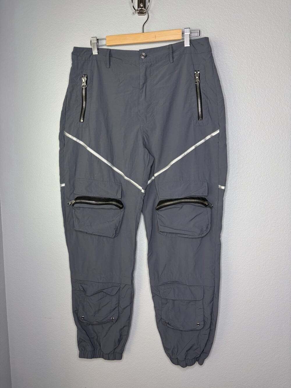 Poster Girls By Dolls Kill Gray XL Cargo Pants Zippers